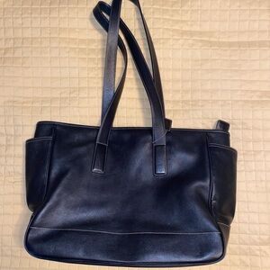 Vintage Coach Leather Black Tote 5098-Hampton